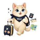 Mimiao cat with a suitcase — moving